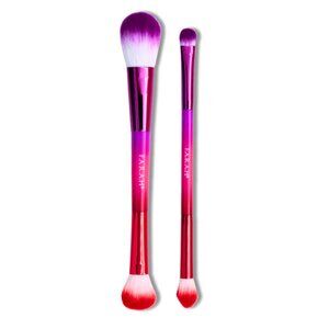Farah Dual-Ended Makeup Brush Set - Pink & Purple